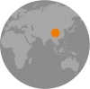 Kaart van de geografische verspreiding van de reuzenpanda